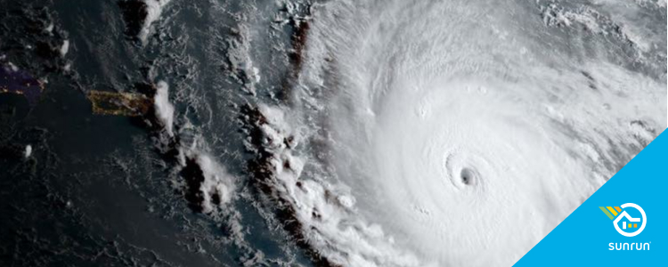 Hurricane Maria Approaching Puerto Rico in September of 2017