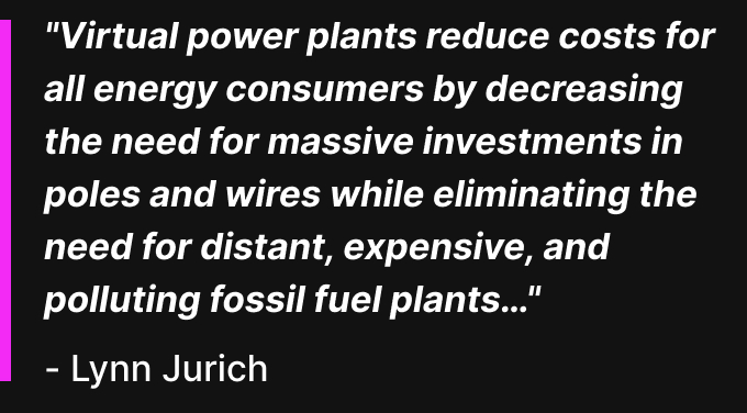 Virtual power plants reduce costs for all energy consumers by decreasing the need for massive investments in poles and wires while eliminating the need for distant, expensive, and polluting fossil fuel plants…