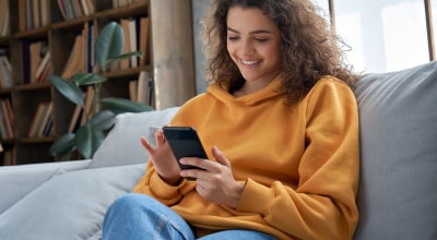 woman with phone