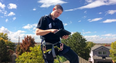 man doing site survey