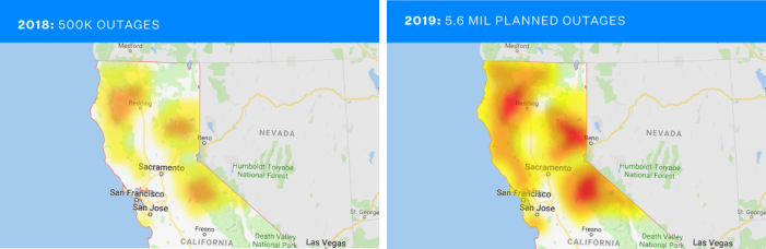 pacific gas and electric pg&e power outages 2018 2019